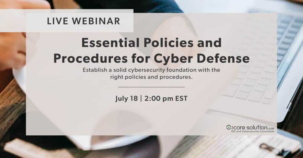 Cyber Webinar - Essential Policies